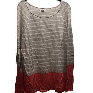 Pink, gray and white Striped Sweater 